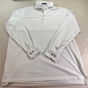 Greyson Omaha LS Performance Polo White Mens Size XL BRRR Montecito CC Logo